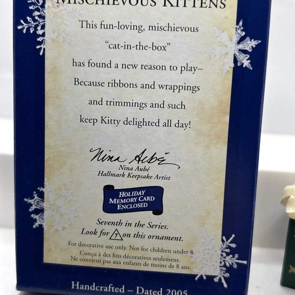 HALLMARK Keepsake 2005 MISCHIEVOUS KITTENS ORNAMENT #7 In Collector's Series